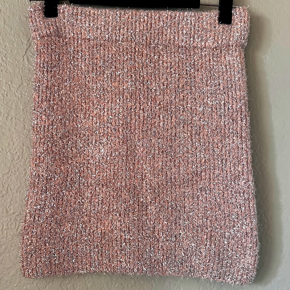 Forever 21 Dresses & Skirts - Forever 21 Sparkle Sequin Skirt Peach-Silver Size L NWT